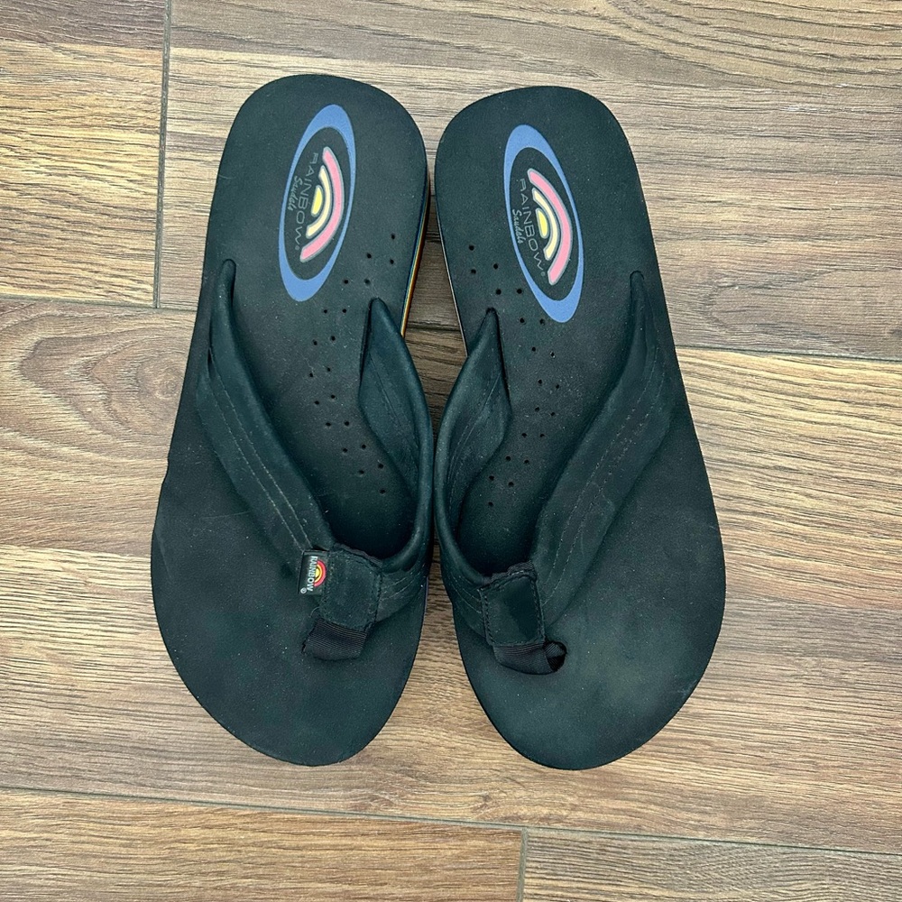 Rainbow Black Platform Flip Flops - image 4